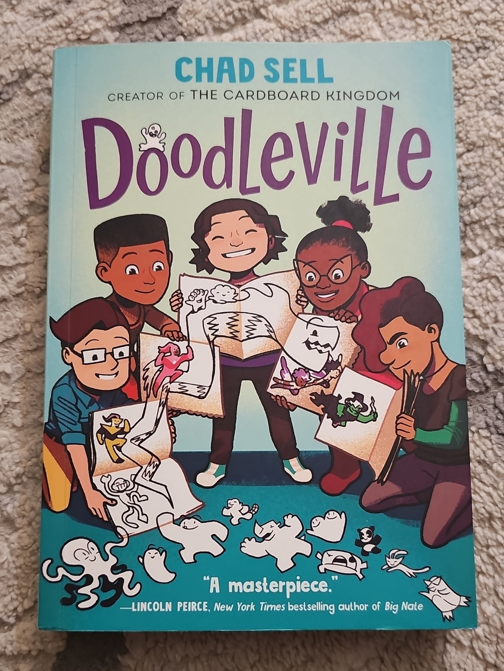 Doodleville Kids Costume - Teal Book Cover Design by